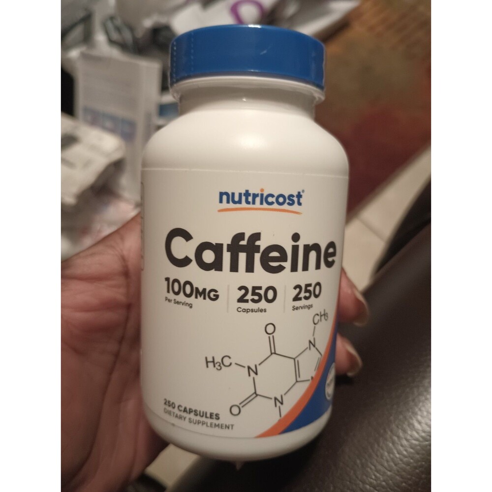 Caffeine Pills 100Mg per Serving, 250 Capsules